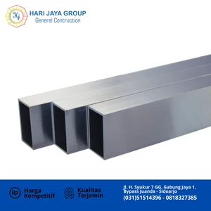 Hollow aluminium 6063 tebal 3mm UK.50 x50 x 6 mtr