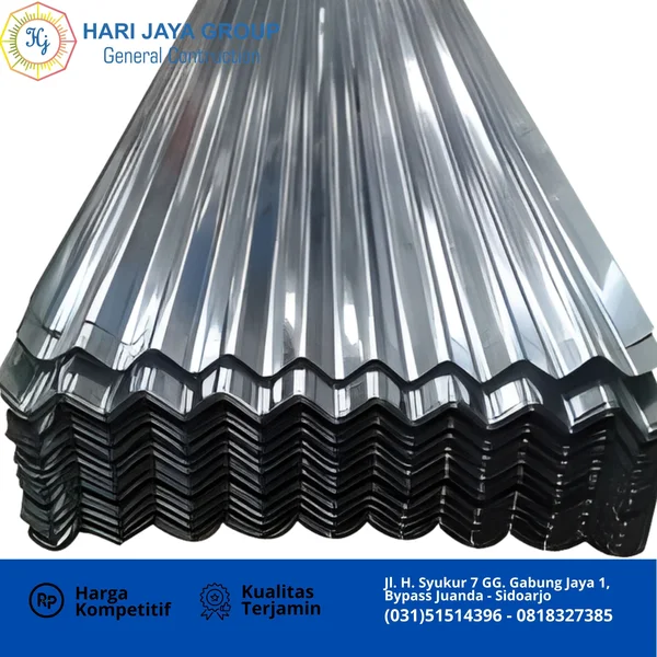 Plat Aluminium Gelombang #0.8mm x 1.2 mtr x 2.4 mtr