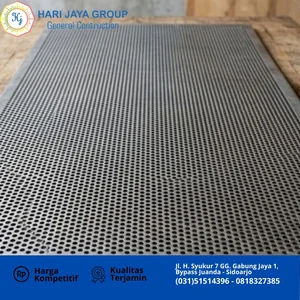 Plat Perforated Besi tebal 1mm x 1.2 mtr x 2.4mtr lubang 1mm
