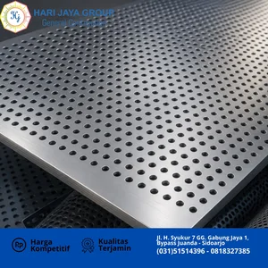 Plat Stainless 304 Perforated lubang 3mm tebal plat 2mm x 1.2mtr x 2.4mtr