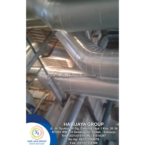 Jacketing Insulation pipa steam pipa lurus 16 Inch 12 meter + elbow dengan Polyurethane