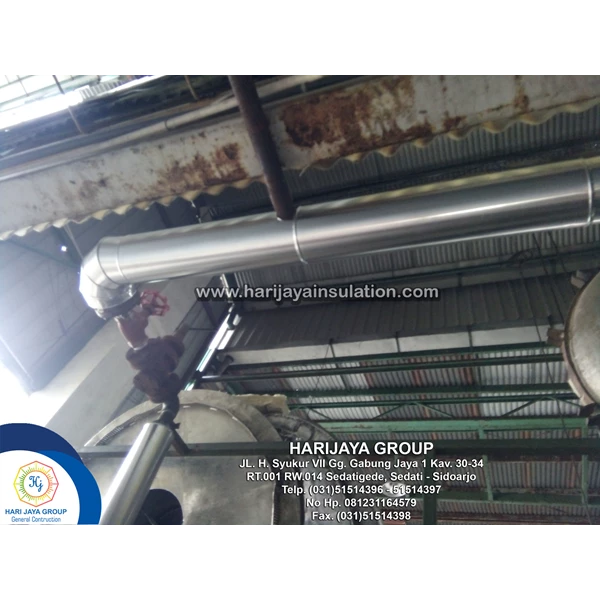 Insulation Pipa Steam Material & Jasa Pipa Lurus 50m Elbow 34 pcs Tee 15 pcs Rw pipa #50mm Alsheet 0.6mm By PT. Hari Jaya Makmur