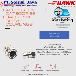 Aksesoris Mesin Konstruksi BALL-TYPE QUICK COUPLINGS ARS 220 - BALL-TYPE QUICK COUPLING 220 BAR