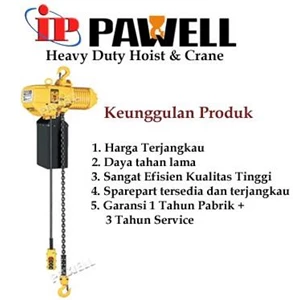 Pe010s 1 Ton Lifting 6 Meter  Pawell Electric Chain Hoists Crane Single Speed