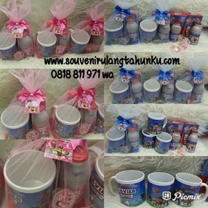 Paket Souvenir Mug Printing dan Snack 4 Macam Tema Paw Patrol