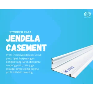 Jendela Casement Aluminium Stopper Rata