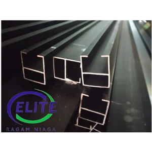 Tiang Polos Sliding Window / Sliding Ekonomi - Black Anodize