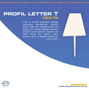 Profil Letter T 19x19 (Aluminium) - Clear Anodise (CA) / Silver