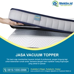 Jasa Vacuum Kasur Tipis / Topper | WEKLIN.ID By Berdikari Tunggal Perkasa (CuciBersih)