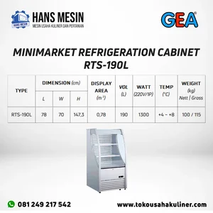 MINIMARKET REFRIGERATION CABINET RTS-190L GEA