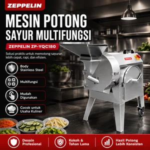 Mesin Potong Sayur Multifungsi Zeppelin ZP-YQC180 Stainless Steel Profesional/Alat Pemotong Sayuran