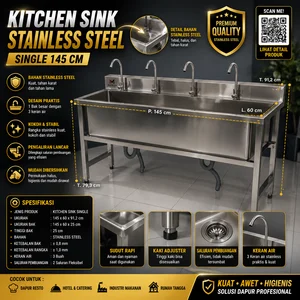 SINGLE SINK STAINLESS STEEL PGS 3 KRAN/KITCHEN SINK