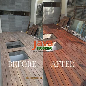 Lantai Kayu Parket Decking Outdoor Kolam Renang 