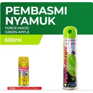 Force Magic Mosquito Repellent Green Apple Pop Art 600Ml + Free Force Magic Lemon 275Ml 