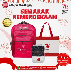 Tas Promosi HUT RI Paket Tas Ransel Spesial Hari Kemerdekaan Indonesia Tas Ransel Tas Selempang Tas SouvenirTas Pouch Esprobags