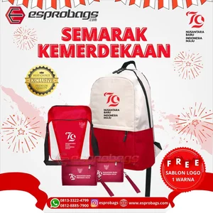 Tas Promosi HUT RI Paket Tas Ransel Spesial Hari Kemerdekaan Indonesia Tas Ransel Tas Selempang Tas SouvenirTas Pouch Esprobags