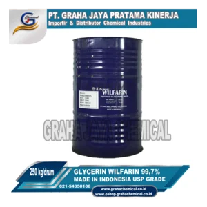 Glycerin Wilfarin Indonesia REFINED GLYCERINE USP Glycerine purity 99.7% 250 kg / drum
