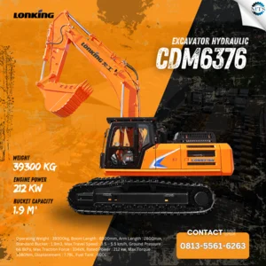 Excavator Hidrolik untuk konstruksi - LONKING - CDM6376