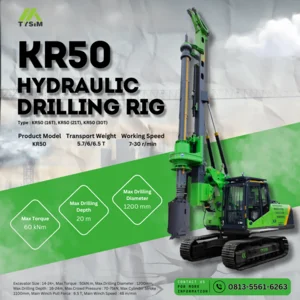 ALAT BORED PILE di Kalimantan Timur - DRILLING RIG - TYSIM - KR50A 