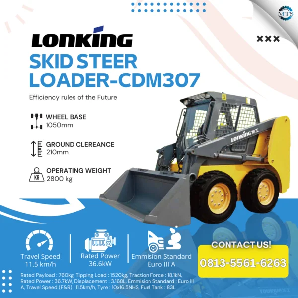 Skid steer Loader Terjangkau - Lonking - CDM307 - PT. Mitra Teknindo ...