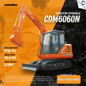 Excavator Hidrolik Terjangkau- Lonking - CDM6060N