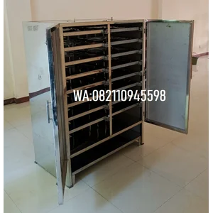 Mesin Oven Pengering Gula Semut 20 Rak Bahan Stainless Pemanas Gas LPG / Mesin Pengering Cabinet Gula Semut