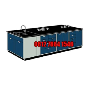 Island Bench dengan Sink Meja Lab Ruangan Tengah ( Meja Laboratorium)