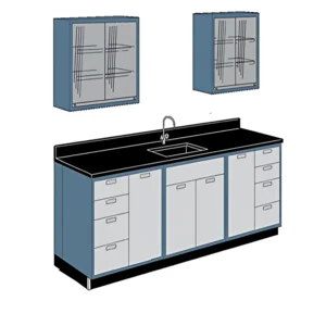  Meja Laboratorium  Wall Bench Sink and Rack