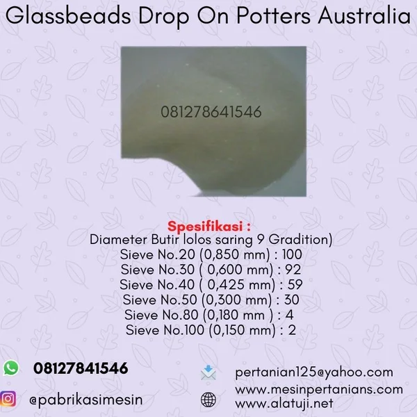  Glassbeads Drop On Potters Australia ( Mesin Marka Jalan)