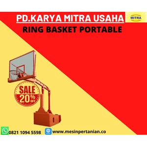 PORTABLE BASKETBALL RING WITH ACRYLIC BACKBOARD 15 MM THICK USING RINGS PER TWO SPRING STEEL