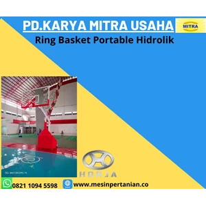 MANUAL HYDRAULIC PORTABLE BASKETBALL RING AND 20MM ACRYLIC BACKBOARD USING RINGS PER TWO SPRING STEEL