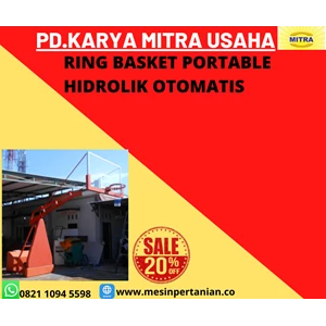 AUTOMATIC HYDRAULIC PORTABLE BASKETBALL RING AND ACRYLIC BACKBOARD 15 MM USING RINGS PER TWO SPRING STEEL
