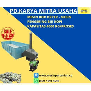 Mesin Box Dryer / Mesin Pengering Biji Kopi Kap. 3000-4000 Kg/Proses Penggerak Kubota 6 HP