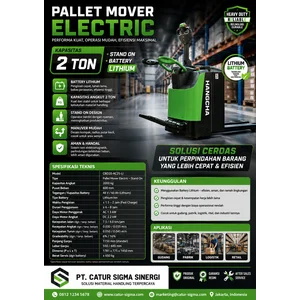 Hand Stacker Electric atau Pallet Mover 2 Ton Lithium Hangcha