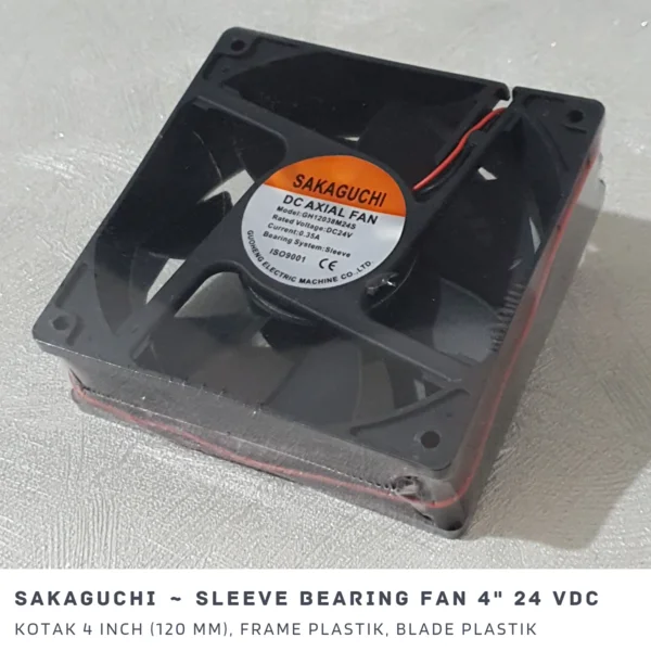 Dc 24V 120Mm 4Inch Sleeve Bearing Panel Fan Merk Sakaguchi Gh12038m24s