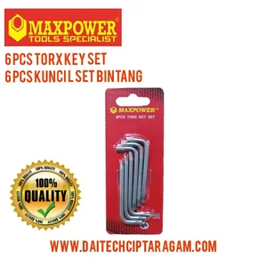 Kunci L Set Bintang 6 Pcs Maxpower
