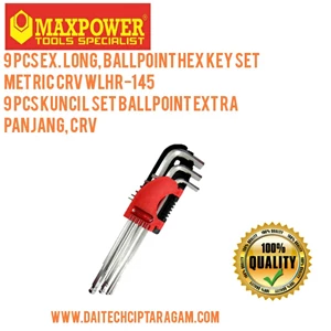 Kunci L Set Ballpoint Extra Panjang 9 Pcs CRV Maxpower