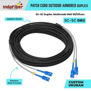 Indofiber Patchcord outdoor armored duplex multimode OM3 duplex 50/125um