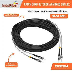 Indofiber Patchcord outdoor armored duplex multimode OM1 duplex 62.5/125um