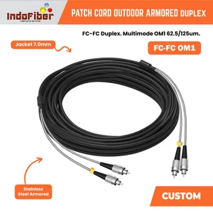 Indofiber Patchcord outdoor armored duplex multimode OM1 duplex 62.5/125um