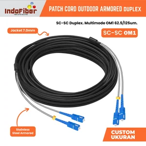 Indofiber Patchcord outdoor armored duplex multimode OM1 duplex 62.5/125um