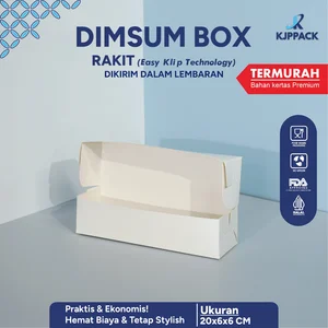  Dimsum Box Rakit -19.8x5x6 - Premium White 250gsm paper lunch box