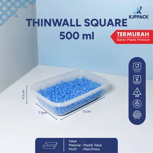 Thinwall  Square ukuran 500 - 1000 ml  Plastik Food Grade Untuk Soup Salad Buah Salad Sayuran Dan Aneka Makanan Kuah