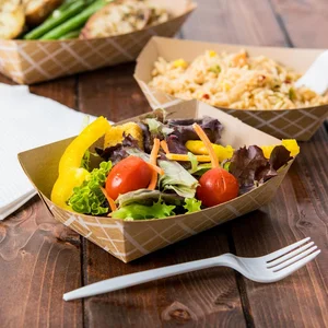 Food tray paper atau tray makanan bahan kertas untuk kemasan makanan siap saji
