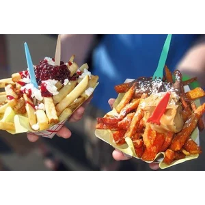Food tray paper atau tray makanan bahan kertas untuk kemasan makanan siap saji