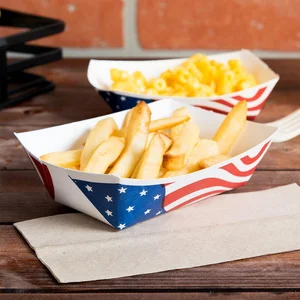 Food tray paper atau tray makanan bahan kertas untuk kemasan makanan siap saji