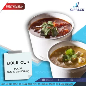 Mangkuk Kertas Polos 500 ml 17 oz - Mangkok Takeaway mie ayam - Mangkok Takeaway bakso - Anti Bocor