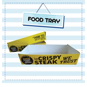 Food Tray atau paper tray small kemasan bahan kertas food grade - ( custom Printing)