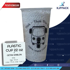 Cetak Plastik Cup Thai Tea/ Gelas Plastik Thai Tea/ Sablon Plastik Cup 22oz