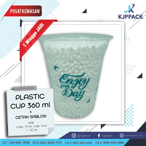 Plastik cup Bahan Tebal / Plastik cup 12 oz / Sablon Cup 